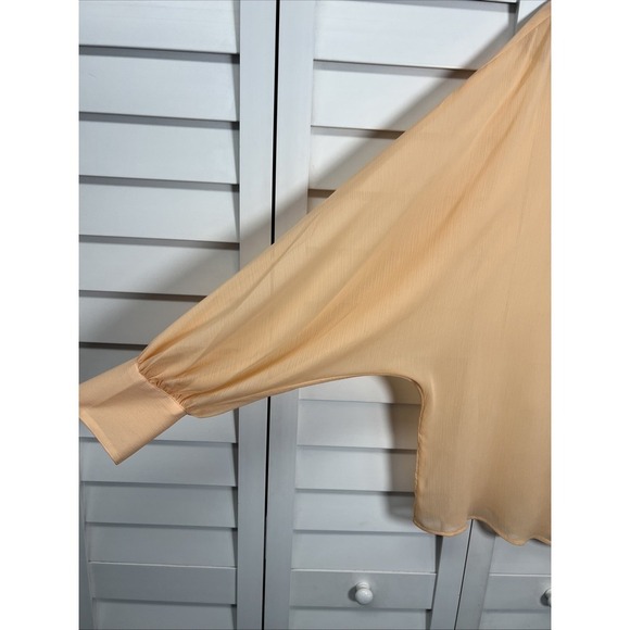 Express Dolman Long Sleeve Sheer Button Down Top Women's Size Medium Peach NWT - Picture 7 of 11